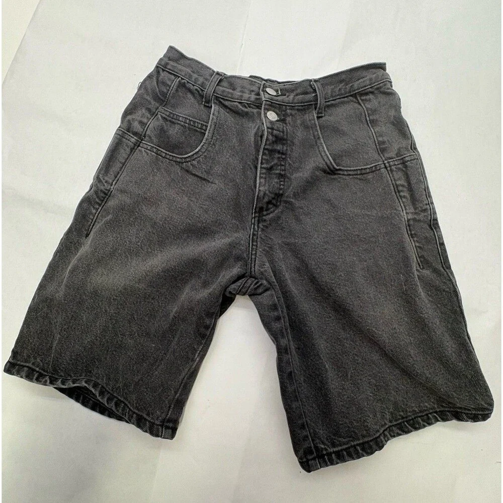 Vintage 90s GUESS by Georges Marciano Denim Shorts Womens 29 Black Gray USA